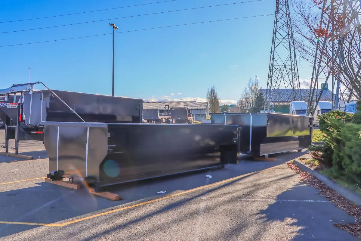 Roll-off dumpster ready for waste disposal at job site for Residential Dumpster Rental in South Lyon